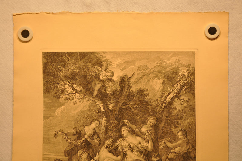 François Lemoyne "L'Enlèvement d'Europe" 20"x26" Engraving Etching Print   - TvMovieCards.com