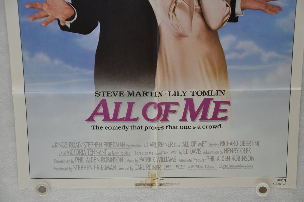 1984 All of Me Original 1SH Movie Poster 27 x 41  Steve Martin Lily Tomlin   - TvMovieCards.com