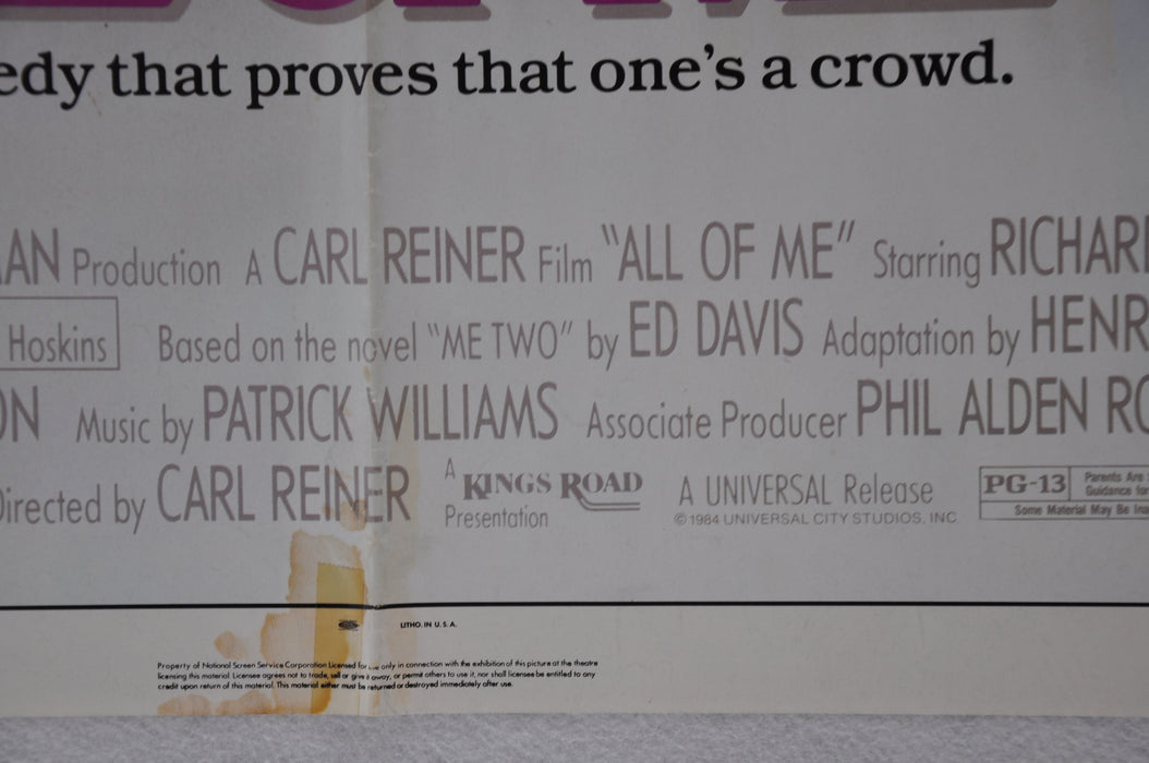 1984 All of Me Original 1SH Movie Poster 27 x 41  Steve Martin Lily Tomlin   - TvMovieCards.com