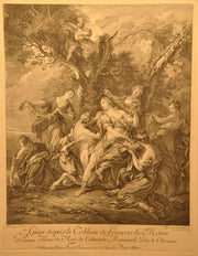 François Lemoyne "L'Enlèvement d'Europe" 20"x26" Engraving Etching Print   - TvMovieCards.com