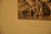 Lancret Pinxit "L'Hiver" T De Mare Sculp 1886 20"x26" Etching Print   - TvMovieCards.com