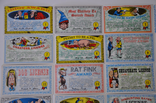 Nutty Awards Postcards Vintage Card Set 32 (Postcard Size) Cards Topps 1964   - TvMovieCards.com
