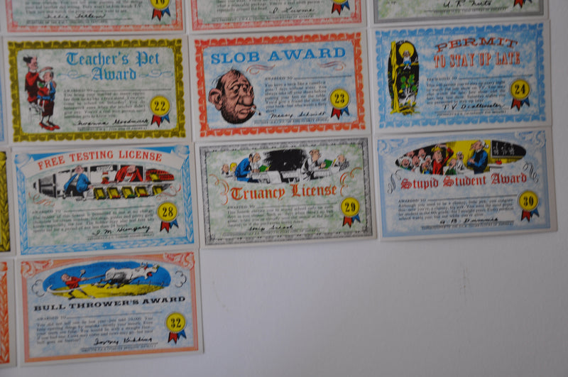 Nutty Awards Postcards Vintage Card Set 32 (Postcard Size) Cards Topps 1964   - TvMovieCards.com