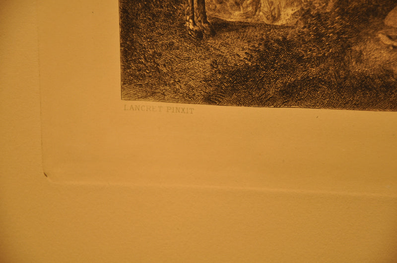 Lancret Pinxit "L'Automne" T De Mare Sculp 1890 18"x28" Etching Print   - TvMovieCards.com
