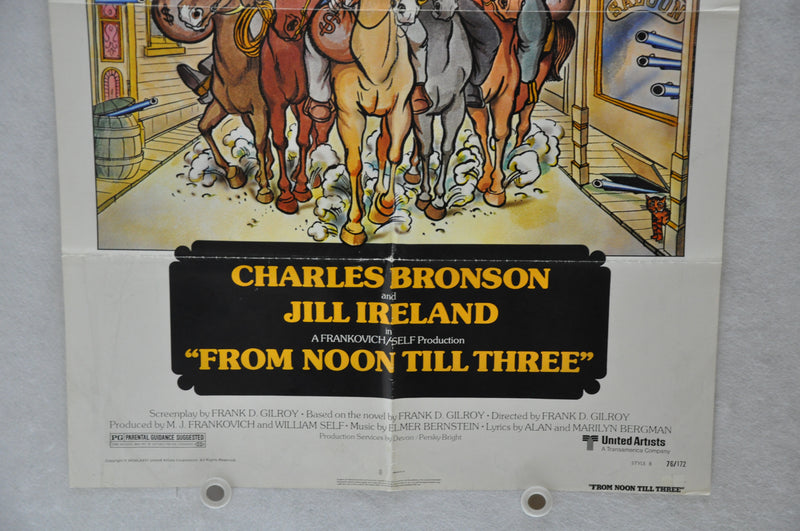 1976 From Noon Till Three Original 1SH Movie Poster 27 x 41 Charles Bronson   - TvMovieCards.com