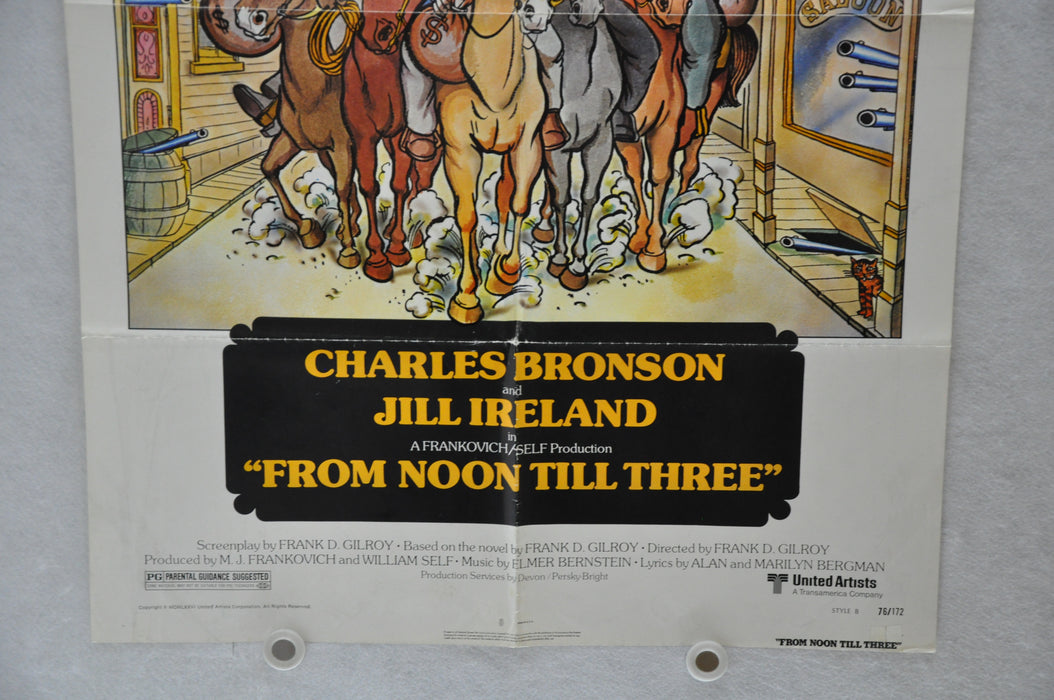 1976 From Noon Till Three Original 1SH Movie Poster 27 x 41 Charles Bronson   - TvMovieCards.com