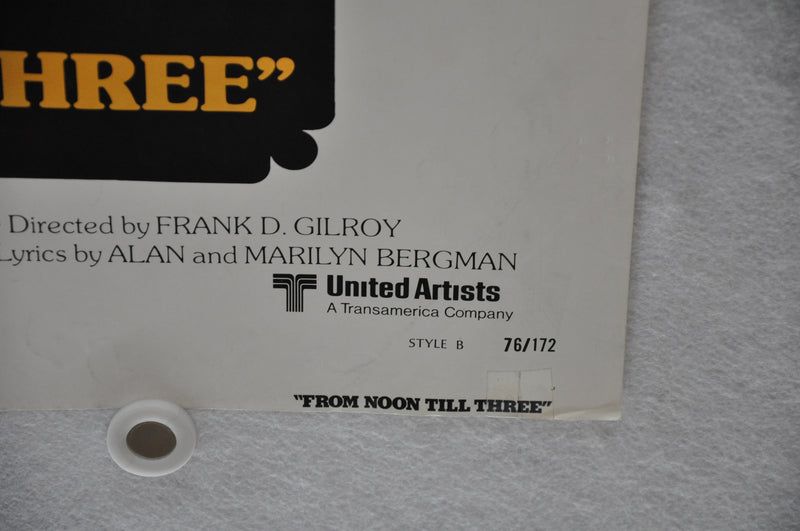1976 From Noon Till Three Original 1SH Movie Poster 27 x 41 Charles Bronson   - TvMovieCards.com
