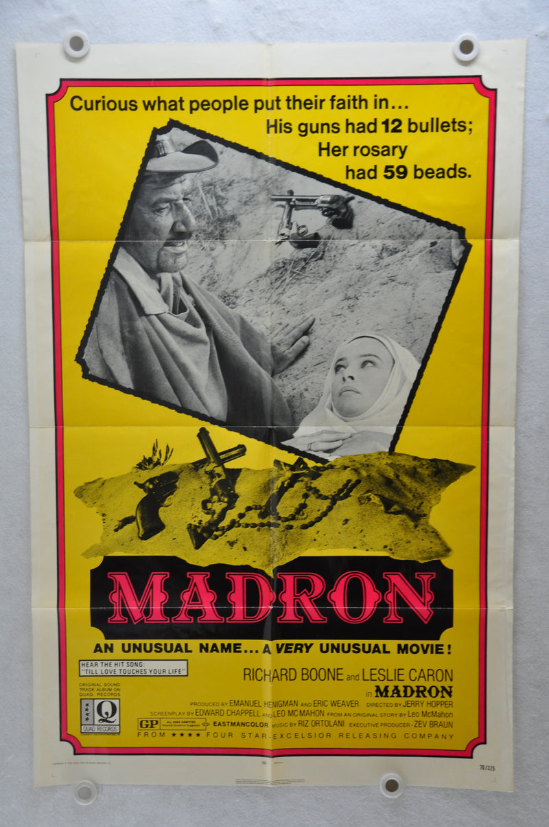 1970 Madron Original 1SH Movie Poster 27 x 41 Richard Boone, Leslie Caron   - TvMovieCards.com