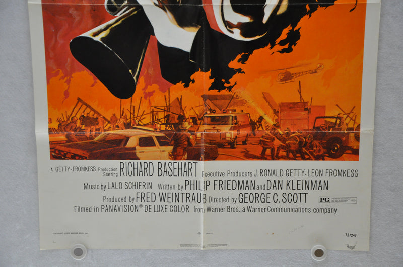 1972 Rage Original 1SH Movie Poster 27 x 41 George C. Scott, Martin Sheen   - TvMovieCards.com