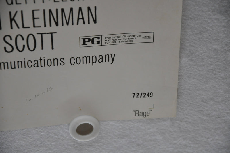 1972 Rage Original 1SH Movie Poster 27 x 41 George C. Scott, Martin Sheen   - TvMovieCards.com