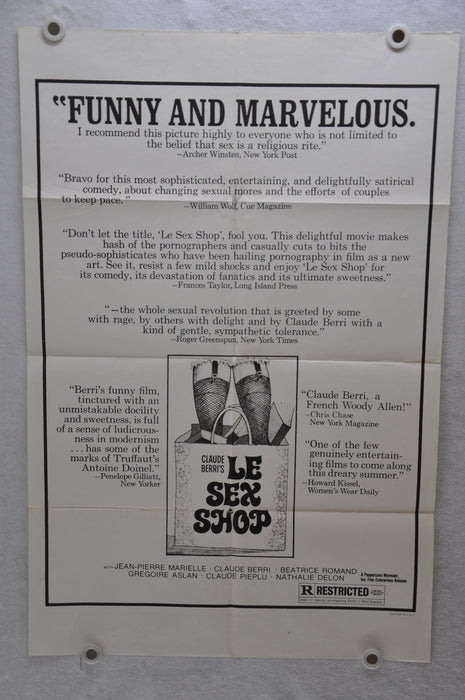 1972 Le Sex Shop Original 1SH Movie Poster 27 x 41 Jean-Pierre Marielle Berto   - TvMovieCards.com