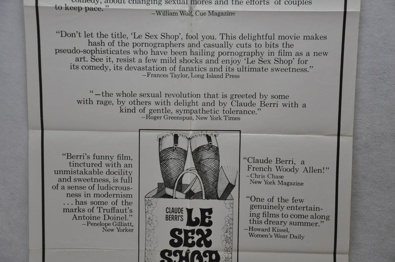 1972 Le Sex Shop Original 1SH Movie Poster 27 x 41 Jean-Pierre Marielle Berto   - TvMovieCards.com