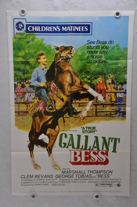 1973 Gallant Bess Original 1SH Movie Poster 27 x 41 Marshall Thompson, George To   - TvMovieCards.com