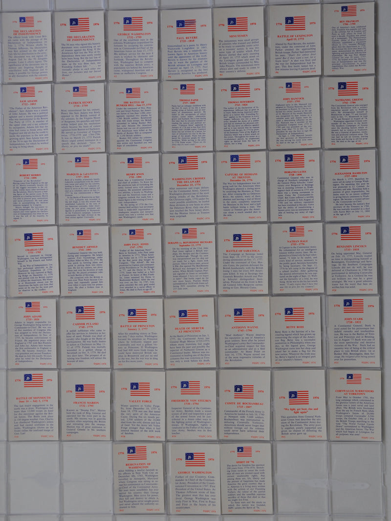 200 Years of Freedom Vintage Trading Card Set 45 Cards Sports Stars 1976   - TvMovieCards.com