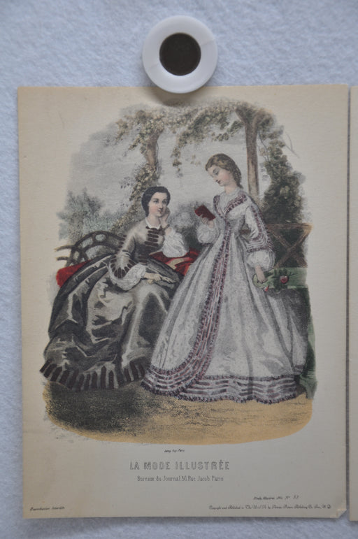 (2) Vintage La Mode Illustree Bureaux Du Jornal Paris Prints No 53 & 54 6 x 8   - TvMovieCards.com