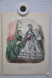 (2) Vintage La Mode Illustree Bureaux Du Jornal Paris Prints No 53 & 54 6 x 8   - TvMovieCards.com