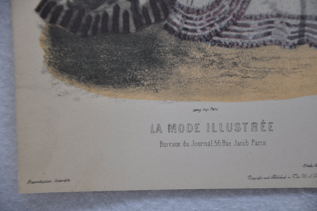(2) Vintage La Mode Illustree Bureaux Du Jornal Paris Prints No 53 & 54 6 x 8   - TvMovieCards.com