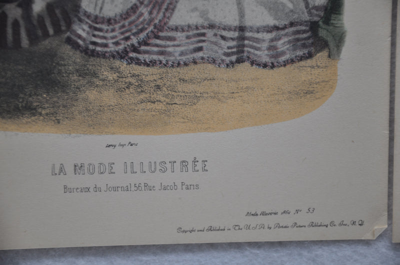 (2) Vintage La Mode Illustree Bureaux Du Jornal Paris Prints No 53 & 54 6 x 8   - TvMovieCards.com
