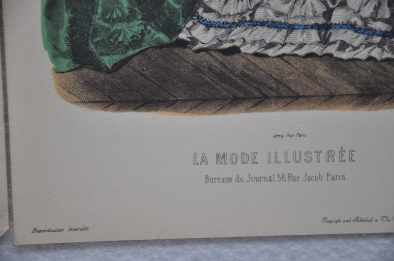 (2) Vintage La Mode Illustree Bureaux Du Jornal Paris Prints No 53 & 54 6 x 8   - TvMovieCards.com