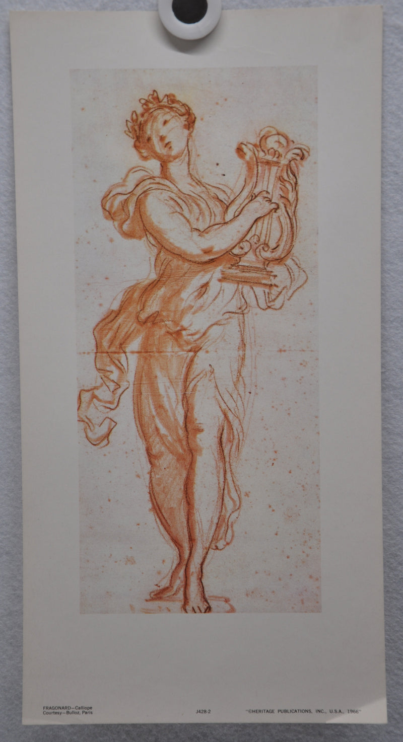 Fragonard "Calliope" Heritage Publications Art Print Poster 8 x 15   - TvMovieCards.com