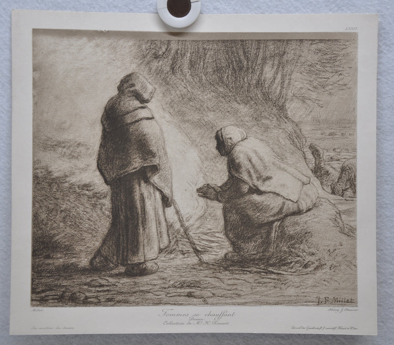 Jean-François Millet "Femmes se chauffant" Lithograph Etching Print   - TvMovieCards.com