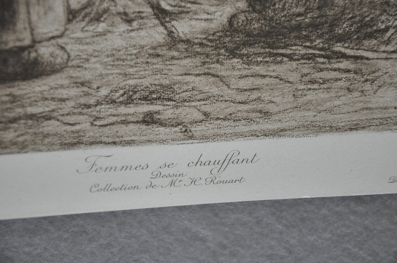 Jean-François Millet "Femmes se chauffant" Lithograph Etching Print   - TvMovieCards.com