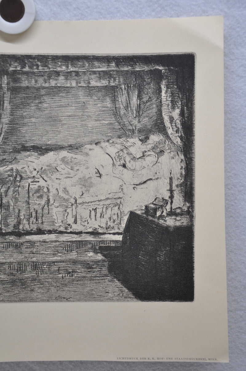 Hans Meid "Othello Im Schlafgemach Desdemonas" Lithograph Etching Print   - TvMovieCards.com