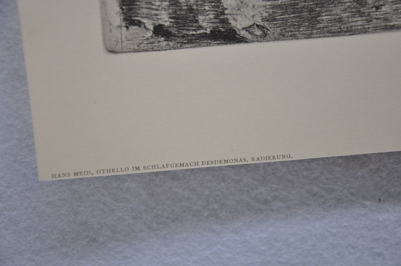 Hans Meid "Othello Im Schlafgemach Desdemonas" Lithograph Etching Print   - TvMovieCards.com