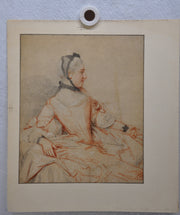 Jean Etienne Liotard "Profile Of A Woman" Lithograph Print 12" x 13.5"   - TvMovieCards.com