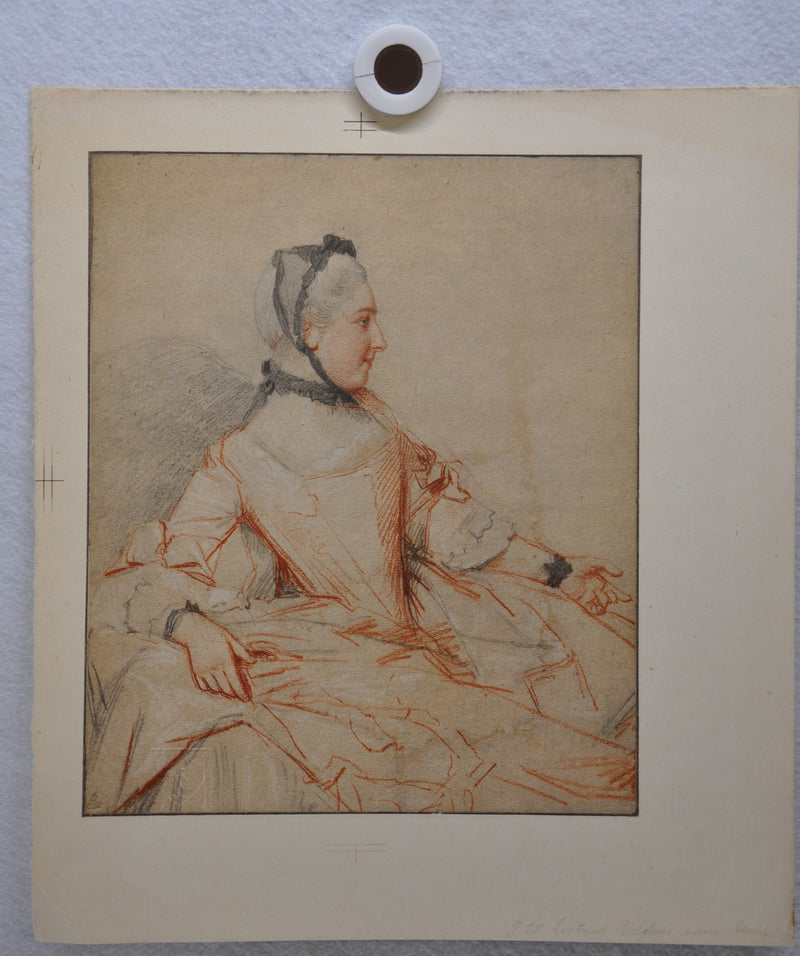 Jean Etienne Liotard "Profile Of A Woman" Lithograph Print 12" x 13.5"   - TvMovieCards.com