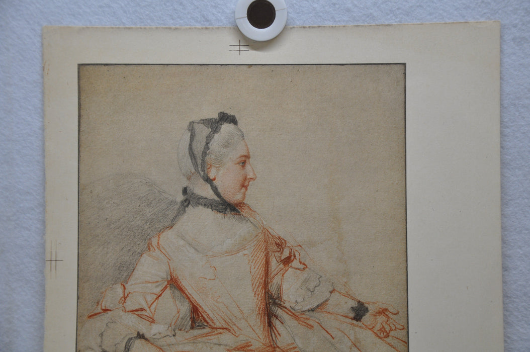 Jean Etienne Liotard "Profile Of A Woman" Lithograph Print 12" x 13.5"   - TvMovieCards.com