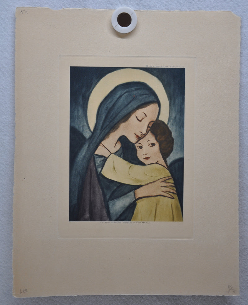 Heinrich Windelschmidt "Dulcis Virgo Maria" Lithograph Etching Print   - TvMovieCards.com