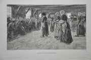Max Liebermann "Hanfspinnerinnen" 1892 Lithograph Etching Print   - TvMovieCards.com