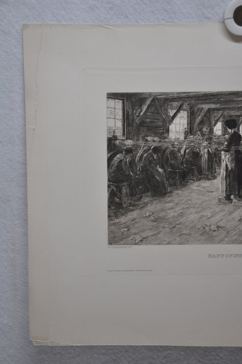 Max Liebermann "Hanfspinnerinnen" 1892 Lithograph Etching Print   - TvMovieCards.com