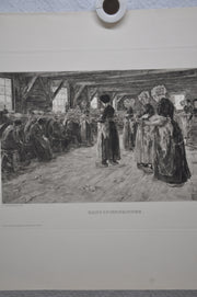 Max Liebermann "Hanfspinnerinnen" 1892 Lithograph Etching Print   - TvMovieCards.com