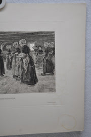 Max Liebermann "Hanfspinnerinnen" 1892 Lithograph Etching Print   - TvMovieCards.com
