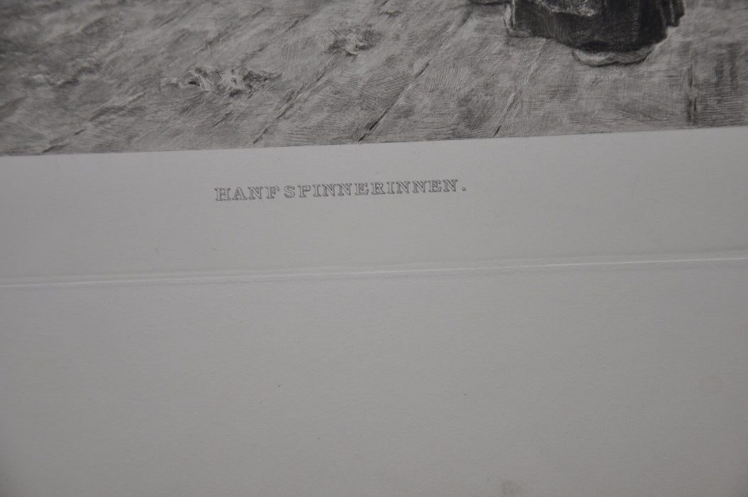 Max Liebermann "Hanfspinnerinnen" 1892 Lithograph Etching Print   - TvMovieCards.com
