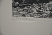 E. Nicolle 1877 "Rue da Gril"  Lithograph Engraving Etching Print 15" x 21"   - TvMovieCards.com