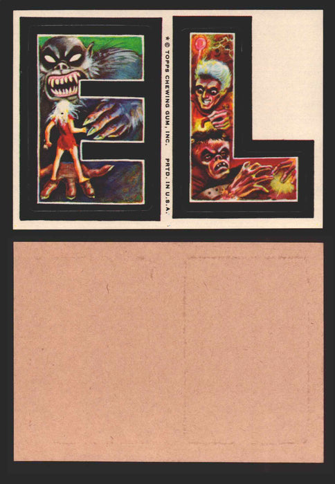 1973-74 Monster Initials Vintage Sticker Trading Cards You Pick Singles #1-#132 E L  - TvMovieCards.com