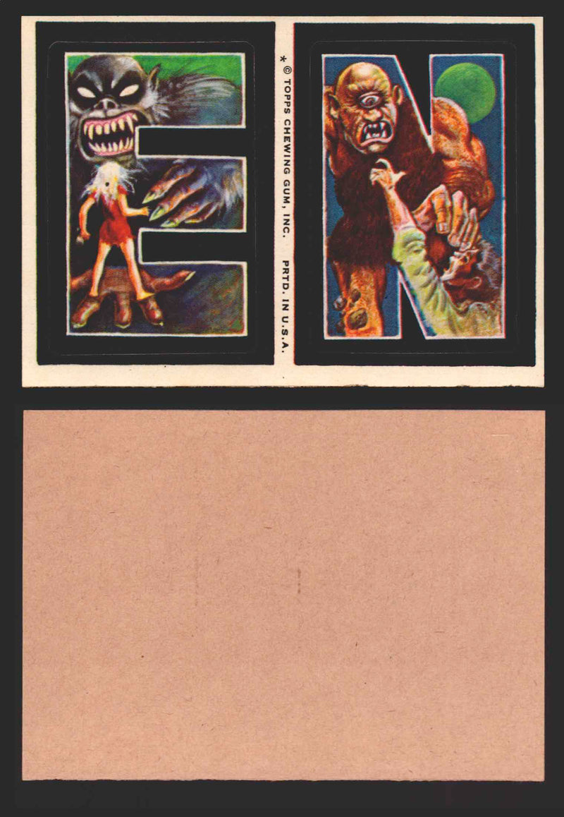 1973-74 Monster Initials Vintage Sticker Trading Cards You Pick Singles #1-#132 E N  - TvMovieCards.com
