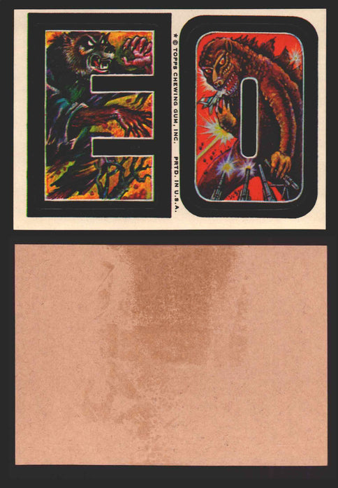 1973-74 Monster Initials Vintage Sticker Trading Cards You Pick Singles #1-#132 E O (Werewolf/Godzilla)  - TvMovieCards.com