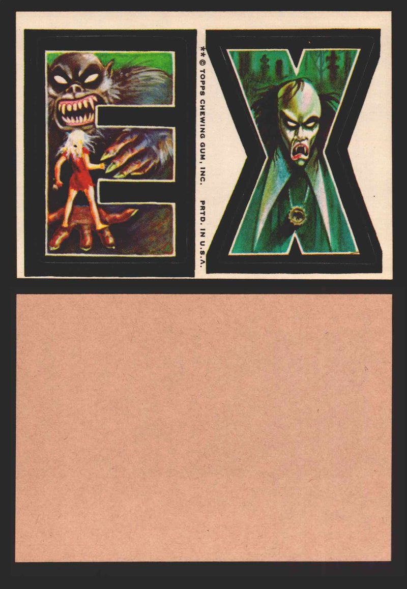 1973-74 Monster Initials Vintage Sticker Trading Cards You Pick Singles #1-#132 E X  - TvMovieCards.com