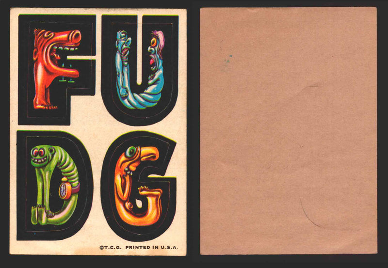 1967 Nutty Initials Sticker Trading Cards You Pick Singles #1-#60 Topps F U D G  - TvMovieCards.com