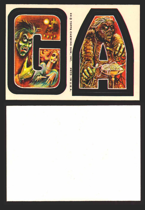 1973-74 Monster Initials Vintage Sticker Trading Cards You Pick Singles #1-#132 G A  - TvMovieCards.com