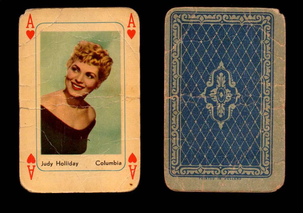 1959 Maple Leaf Hollywood Movie Stars Playing Cards You Pick Singles A - Heart - Judy Holliday  - TvMovieCards.com