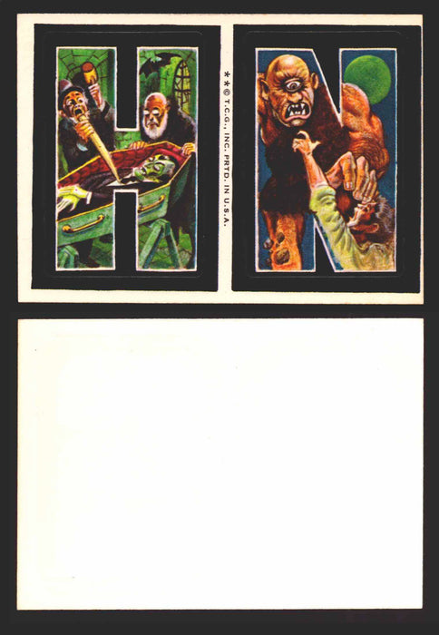 1973-74 Monster Initials Vintage Sticker Trading Cards You Pick Singles #1-#132 H N  - TvMovieCards.com