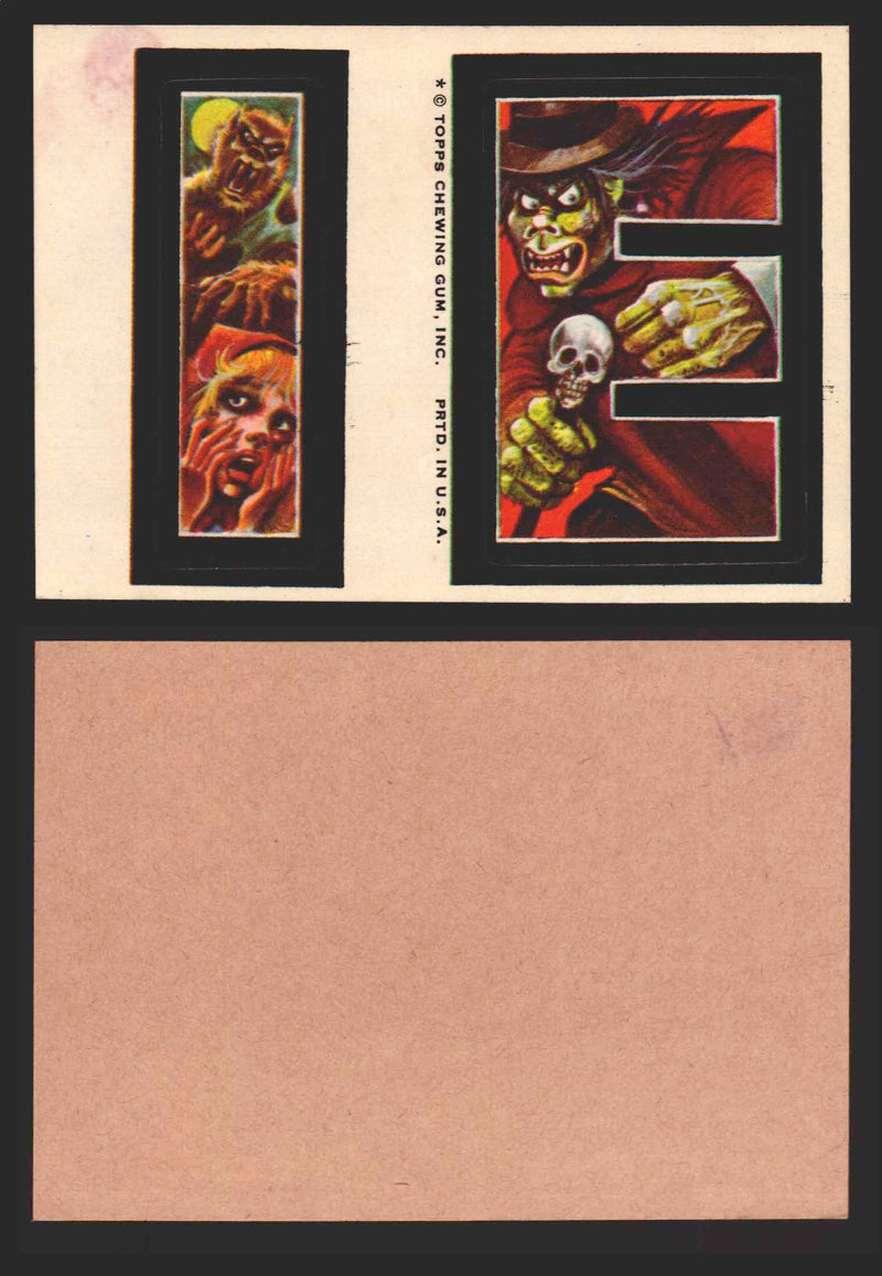 1973-74 Monster Initials Vintage Sticker Trading Cards You Pick Singles #1-#132 I E  - TvMovieCards.com