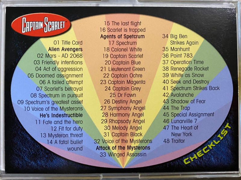 Captain Scarlet Base Card Set 72 Cards Cards Inc. 2001/2002   - TvMovieCards.com