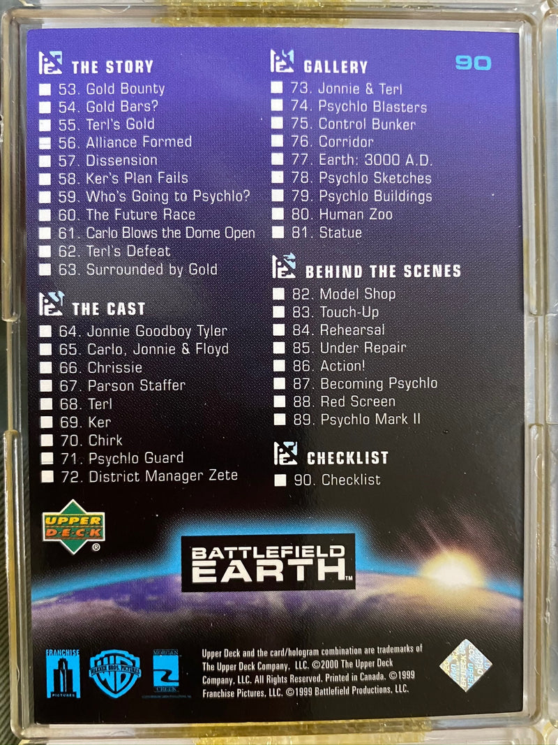Battlefield Earth Movie Base Card Set 90 Cards Upper Deck 2000   - TvMovieCards.com