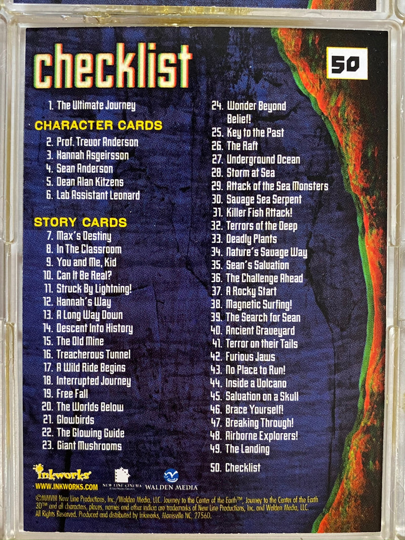 Journey to the Center of the Earth Movie 3D Base Card Set 50 Cards Inkworks 2008   - TvMovieCards.com